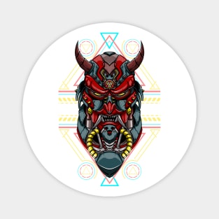 Oni Mecha on Red Color Magnet